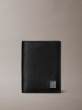 Black Leather RFID Emblem Logo Billfold Wallet  Men