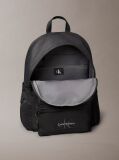 Black Monogram Logo Backpack  Men