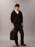 Black Monogram Logo Backpack  Men