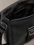 Black Cargo Flap Reporter Bag  Men