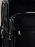 Black Micro Pebble Slim Square Backpack  Men
