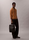 Black Micro Pebble Slim Square Backpack  Men