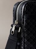 Black Allover Emblem Logo Reporter Bag  Men