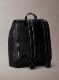 Black Pebbled Signature Logo Trolley Backpack  Men