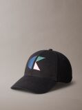 Black Graphic Cotton Cap  Men