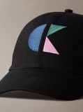Black Graphic Cotton Cap  Men