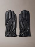 Black Soft Nappa Leather Touchscreen Gloves  Men