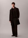 Black Reversible Wool Cashmere Blend Scarf  Men