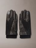 Black Soft Leather Touchscreen Gloves  Men