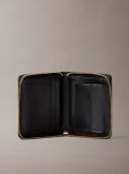 Black Faux Leather Zip Wallet and Key Fob Set  Women