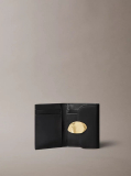Black Leather RFID Trifold Cardholder  Women