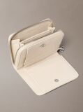 White Leather Medium Zip Wallet  Women