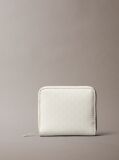 White Allover Monogram Square Zip Wallet  Women