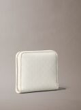 White Allover Monogram Square Zip Wallet  Women