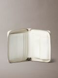 White Allover Monogram Square Zip Wallet  Women