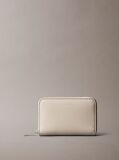 Beige Foil Logo Square Zip Wallet  Women