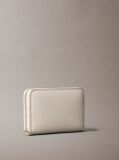 Beige Foil Logo Square Zip Wallet  Women