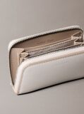 Beige Foil Logo Square Zip Wallet  Women