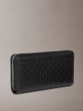 Black Long Zip Around Wallet  Women
