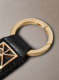 Black Allover Monogram Logo Key Fob  Women