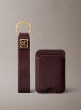 Red Monogram Logo Key Fob and Card Holder  Women