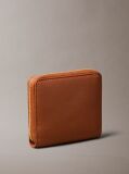 Brown Foil Logo Square Zip Wallet  Women