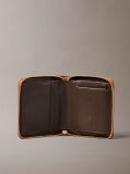 Brown Foil Logo Square Zip Wallet  Women