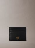 Black Leather RFID Monogram Cardholder  Women