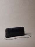 Black Padded Emblem Hardware Crossbody Clutch  Women