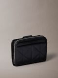Black Quilted RFID Emblem Logo Wallet  Women