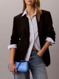 Blue Monogram Logo Hardware Shoulder Bag  Women