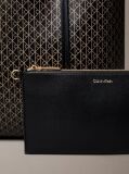 Black Coated Emblem Small Tote Bag  Women
