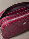 Pink Quilted Emblem Logo Double Zip Camera Bag  Women