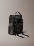 Black Allover Emblem Logo Mini Backpack  Women