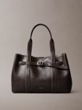 Brown Buckle Laptop Tote Bag  Women