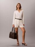 Brown Buckle Laptop Tote Bag  Women