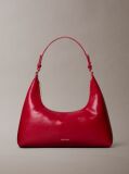 Red Glossy Logo Convertible Shoulder Bag  Women