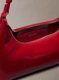 Red Glossy Logo Convertible Shoulder Bag  Women
