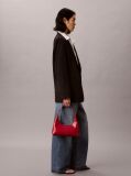 Red Glossy Logo Convertible Shoulder Bag  Women