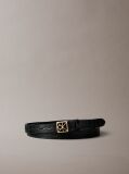 Black Emblem Croc-Embossed 15 mm Reversible Belt  Women