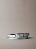Silver Leather Round Buckle Belt  Women