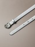 Silver Leather Round Buckle Belt  Women