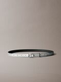 Silver Leather Round Buckle Belt  Women