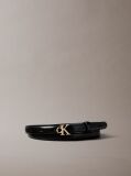 Black CK Monogram Buckle Leather Belt  Women