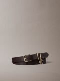 Brown Leather Signature Logo Charm Belt  Women