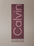 Red Wool Blend Emblem Logo Scarf  Women