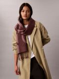 Red Wool Blend Emblem Logo Scarf  Women