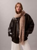 Beige Allover Emblem Logo Square Scarf  Women