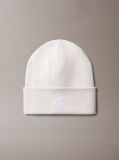 White Signature Logo Beanie  Women