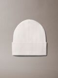 White Signature Logo Beanie  Women